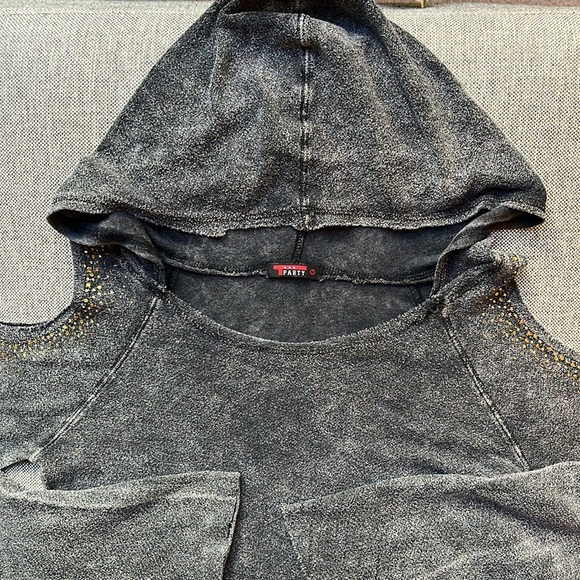 Y2K Vintage Circa 2007 Mcbling Cut out Hoodie, Size: M - Picture 12 of 17